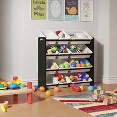 Black Bookcases Kid's Room Grüezi Bag Kids Wooden Bookshelf Bookcase Toy