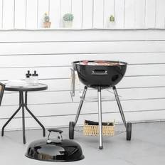 OutSunny Portable Kettle Charcoal Grill BBQ Smoker w/ Cover, Lid, & Thermometer