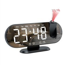 Digital - Mains Alarm Clocks Tauoh Mini 4K Clock Camera LED Digital Smart Alarm Projection
