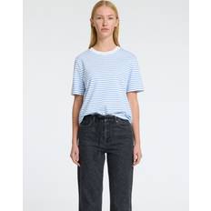 Selected Femme Striped Boxy Fit T-shirt - Light Blue Stripe