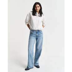 Gant Dam Jeans Gant Relaxed Fit Stretchjeans - Blå