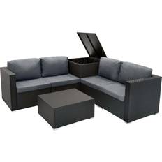 Serafina Rattan Modular 6 Piece Furniture - Black
