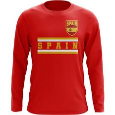 Spain T-shirts UKSoccershop Spain Core Football Country Long Sleeve T-Shirt Men's Polyester