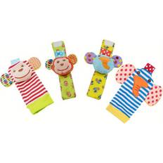 Elephant Rattles SRJ STAR Monkey Elephant 4 Pairs Baby Wrist Rattles Sock Toys