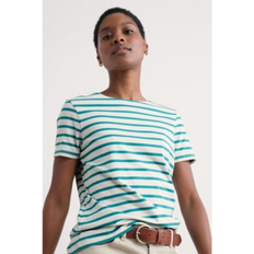 Seasalt Cornwall Sailor T-Shirt Organic Cotton Jersey - Breton Chalk Tidal