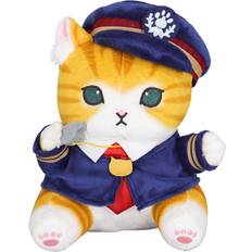 Veishet Soft And Cuddly Cat Train Conductor Plush Pillow 8 Inch