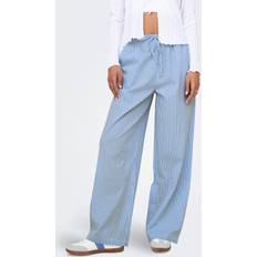 Only Onlaugusta Pant Cloud Dancer Stripes - Blue