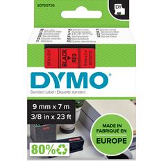 Dymo D1 Tape Black on Red 0.9cmx7m