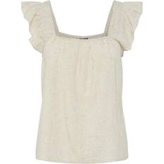 Pieces Bluser Pieces Pcpia Top Uden Ærmer - Beige