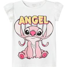 Jersey T-shirts Name It Bright White Asbiri Stitch T-Shirt - Hvid