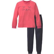 Rosa Pyjamasar Arizona Pyjama VIVANCE Kinder Rundhals Langarm Angesetztes Bündchen - Schwarz