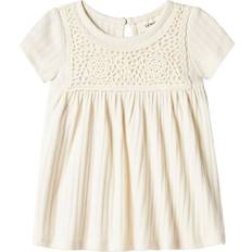 Name It Dresses Children's Clothing Name It Baby Girls Crochet Short Sleeve Body Dress - Turtledove