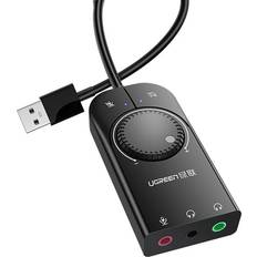 Keshen USB Audio Interface External 3.5mm Microphone Audio Adapter