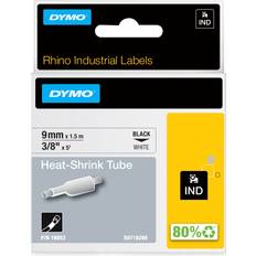 DYMO Rhino Industrial Tape Heat-Shrink Tube Black on White 0.4"x4.9ft