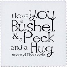 Textiles 3DRose I Love You a Bushel and a Peck 6 by 6-Inch Fabrics White, Black