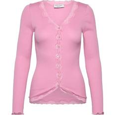 Jersey Koftor Rosemunde Silk Cardigan Regular LS W/Rev Vintage Lace - Prism Pink