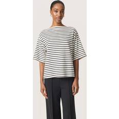 Soaked in Luxury Sweatere Soaked in Luxury Slingina Sweatshirt - White/Black Stripe