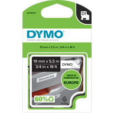 Dymo tape d1 19mm DYMO D1 Tape Permanent Polyester Black on White 1.9cmx5.5m