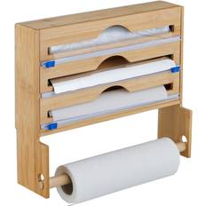 Brown Paper Towel Holders Relaxdays Folienspender Mit Küchenrollenhalter 31 x 36 x 10 cm Braun Küchenpapierhalter