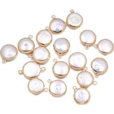 Pearl Charms & Pendants Late for the Sky Natural Pearl Pendants Round Freshwater Pearl Pendant Charms - Necklace