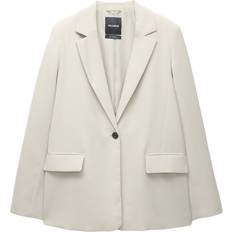 Natural Blazers Pull&Bear Tailored Blazer - Ecru
