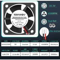 Computer Cooling Aihontai LBQ 2 Pieces Ball 40mm Cooling Fan 40x40x20mm