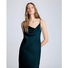 Kenneth Cole Cowl Neck Side Slit Maxi Slip Dress - Dark Navy