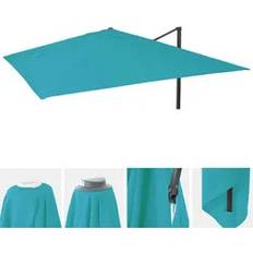 Schutzhüllen für Sonnenschirme Mendler Ersatz-Bezug für Luxus-Ampelschirm 3x3m Ø4,24m Polyester 2,7kg türkis