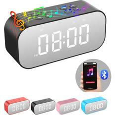 Alarm Clocks Zeuxo Digital Clock with Bluetooth Speaker