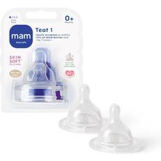 Mam Baby Bottles & Tableware Mam Silicone Teats Size 1 Pack of 2