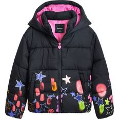 Desigual Dame Overtøj Desigual Vinterjakke - Blå/Lysegrøn/Rød