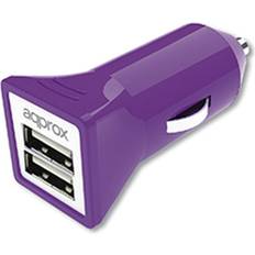 Tablettes Jouets Approx Chargeur De Voiture Double USB Violet