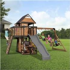 Backyard Discovery Canyon Creek Wooden Climbing Frame with 2 x Swings