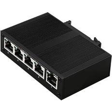 Tlily 5 Port 100Mbps Network Switch Ethernet Industrial Grade Unmanaged Rail Type Splitter