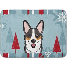 Carpets & Rugs Caroline's Treasures Winter Holiday Tricolor Corgi Floor Mat 19 x 27 Multicolor