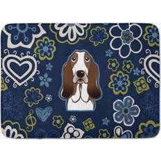 Carpets & Rugs Caroline's Treasures Flowers Basset Hound Floor Mat 19 x 27 Multicolor Blue