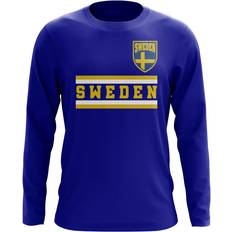 Sweden T-shirts UKSoccershop Sweden Core Football Country Long Sleeve T-Shirt Royal Men's Dark Blue Polyester