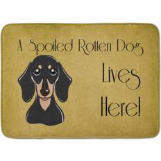 Carpets & Rugs Caroline's Treasures Smooth Black Tan Dachshund Spoiled Dog Floor Mat 19 x 27 Multicolor