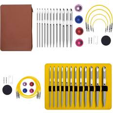 Crochet Hooks Tlily Tunisian Crochet Hook Set with Cable Aluminium Interchangeable 26 pcs