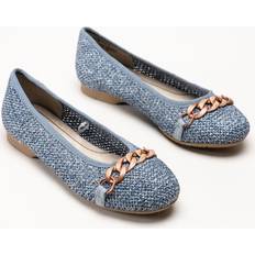Jana Dam Tåhätta Vegan Ballerinaskor - Denim