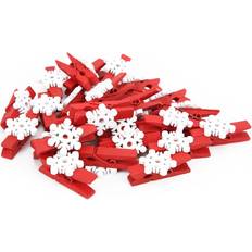Tooarts Clothes Pins Mini Cute Decorative Wooden Clips - Snowflake Pattern