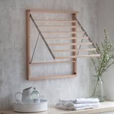 Chalford Wooden Wall Dryer Laundry Folding Clothes - Airer Washing