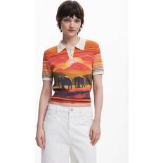 Yellow Polo Shirts Desigual Women's Polo Shirt - Orange