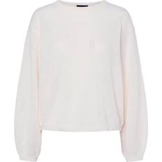 Mesh Sweatere Pieces Pcida Striktrøje Pullover - Hvid