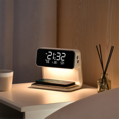 Alarm Clocks Spactz Alarm Clock with Wireless Charging and Lights