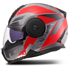 LS2 Ff902 Scope II Oxyd Modularhelmet - Grau/Rot