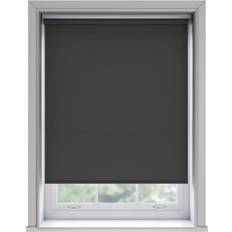 Black Curtains & Accessories New Edge Blinds No Drill Black Thermal Blackout Roller Blind 170 cm Drop 180 cm