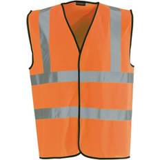 5XL Work Vests Blackrock Adults Hi-Vis Sleeveless Waistcoat - Orange