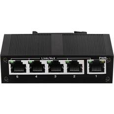 Tlily 5 Port 100Mbps Network Switch Ethernet Industrial Grade Unmanaged Rail Type Splitter