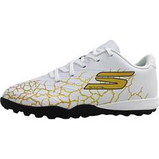 Skechers Hvid Sportssko Skechers Boy's SKX 1.5 Jr Youth TF Soccer Shoes - White/Black/Gold